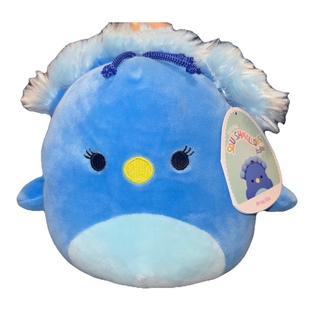 Squishmallows Baby Priscilla Blue Peacock 7" Bee Happy Collection